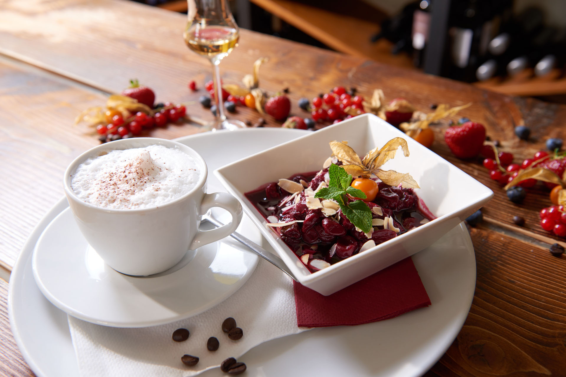 Food, Fotos, Fotografie, Foodfotografie,Dessert, Kirschen, Kaffee